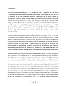 56 Conclusiones Las negociaciones entre el Mercosur y la UE