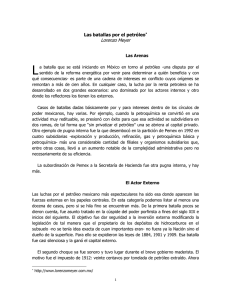 Las batallas por el petróleo* Lorenzo Meyer