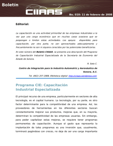 Programa CIE: Capacitación Industrial Especializada