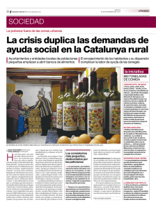 La crisis duplica las demandas de ayuda social en la Catalunya rural