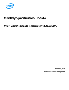 Monthly Specification Update
