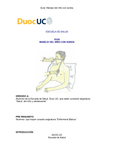 Guía: Manejo del niño con sonda. DUOC-UC Escuela