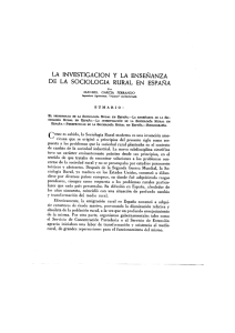 la investigación y la enseñanza de la sociologia rural en españa