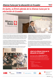 Alianza Suiza por la educación en Ecuador En Quito, se firmó