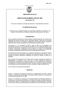 resolucion numero 3424 de 1999 - Ministerio de Salud y Protección