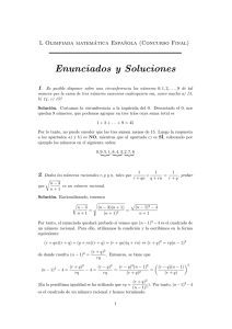 Enunciados y Soluciones - Olimpiada Matemática Española