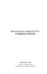 Bibliografía farmacéutica : Farmacopeas