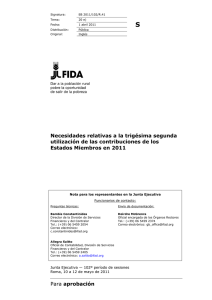 Para aprobación Necesidades relativas a la trigésima segunda