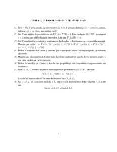 TAREA 2, CURSO DE MEDIDA Y PROBABILIDAD (1) Si Ω = N y F