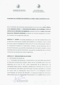 convenio de cooperación recíproca e intercambio de información.