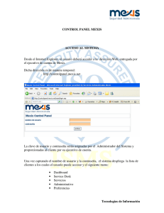 Manual Mexis Control Panel - Servicios Administrados Mexis, SA de