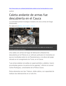 Caleta andante de armas fue descubierta en el Cauca