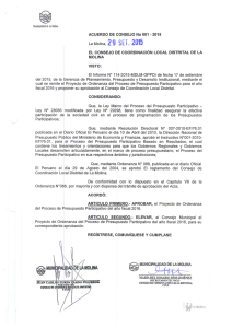 La Molina, 29 SET . 2015 - Municipalidad Distrital de la Molina