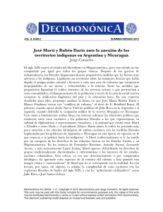 José Martí y Rubén Darío ante la anexión de los territorios