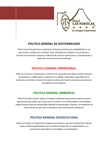 POLITICA GENERAL DE SOSTENIBILIDAD POLITICA GENERAL