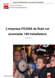 L`empresa FICOSA de Rubí vol acomiadar 140 treballadors