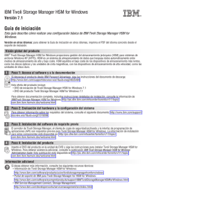 IBM Tivoli Storage Manager HSM for Windows Guía de iniciación