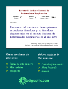 Frecuencia del carcinoma broncopulmonar en