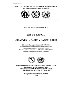 tert-BUTANOL - Centro de Información Sobre Desastres Y Salud