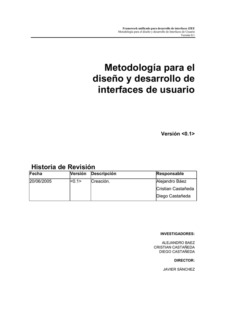 Metodología Para El Diseño Y Desarrollo De Interfaces De Usuario