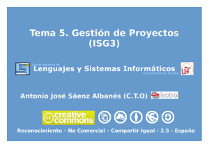 Tema 5. Gestión de Proyectos (ISG3)