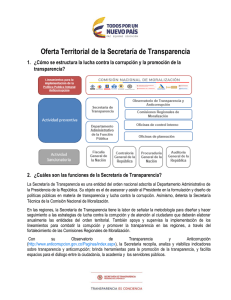 Oferta Territorial de la Secretaría de Transparencia
