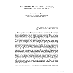 Los escritos de José María Iribarren, secretario de Mola en 1936