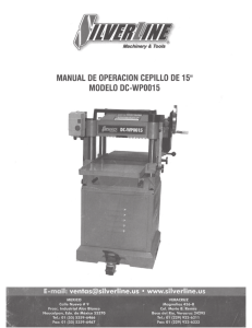 manual de operacidn cepillo de 15" modelo dc-wp0015