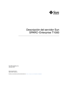 Descripción del servidor Sun SPARC Enterprise T1000