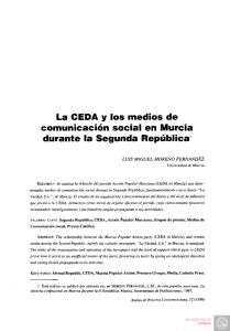 La CEDA y los medios de comunicación social en Murcia durante la
