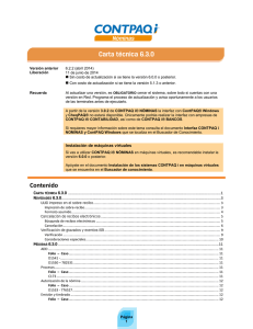 Carta Técnica CONTPAQi® Nóminas 6.3.0