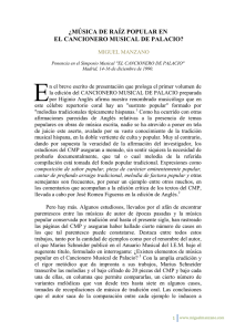 ¿música de raíz popular en el cancionero musical