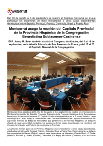 Montserrat acoge la reunión del Capítulo Provincial de la Provincia