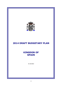 2014 DRAFT BUDGETARY PLAN KINGDON OF SPAIN
