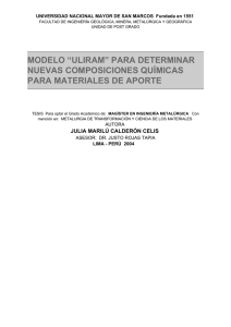 modelo “uliram” para determinar nuevas composiciones químicas