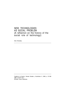 New technologies as social problem. A reflection on the history of