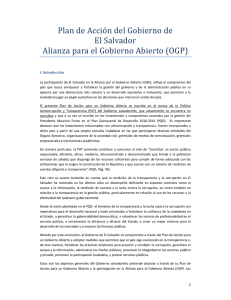 Plan de Acción del Gobierno de El Salvador Alianza para el