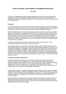 la Carta Nizhny Tagil para el patrimonio industrial, de TICCIH