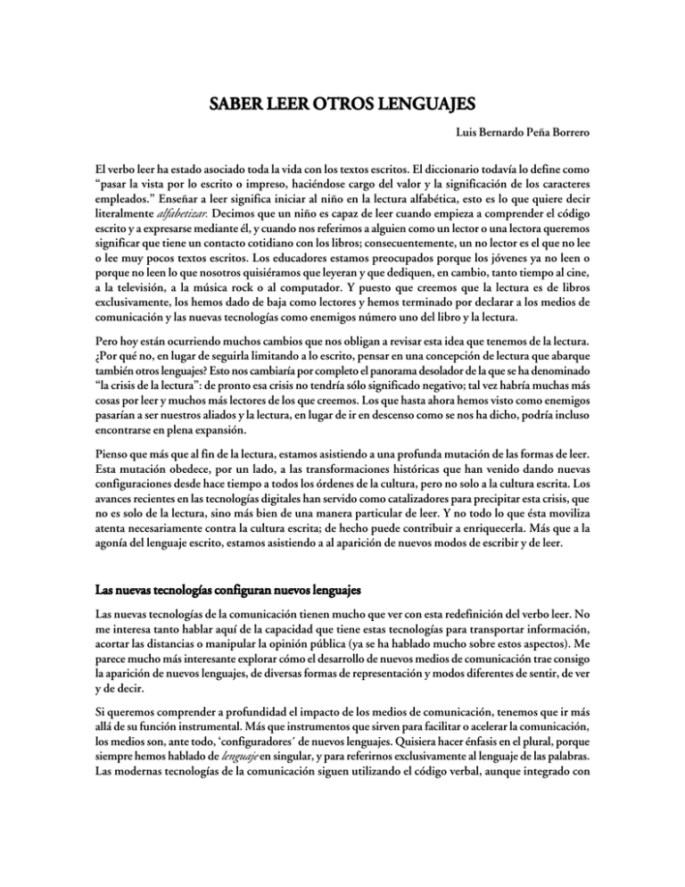 SABER LEER OTROS LENGUAJES