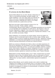 Tekst 6 El universo de Ana María Matute