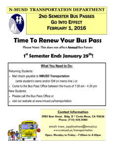 Time To Renew Your Bus Pass