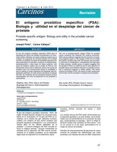 El antígeno prostático específico (PSA): Biología y utilidad en el