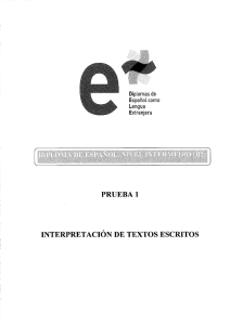 Page 1 Diplomas de Español como Lengua Extranjera PRUEBA 1