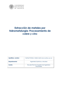 Extracción de metales por hidrometalurgia