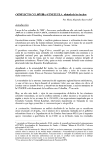 CONFLICTO COLOMBIA-VENEZUELA: síntesis de los hechos