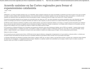 Acuerdo unánime en las Cortes de Aragón para frenar el