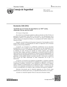 Resolución 2260 - Consejo de Seguridad de las Naciones Unidas