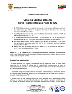 Gobierno Nacional presenta Marco Fiscal de Mediano Plazo de 2012