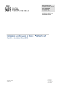 Informe relativo al Sector Público Local (a 31 de diciembre de 2015)
