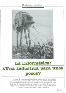 Page 1 El ordenador y su entorno La informática: ¿Una industria